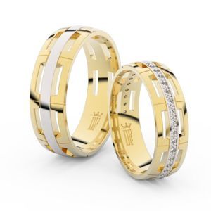 Zlatý dámský prsten DF 3048 ze žlutého zlata, s brilianty