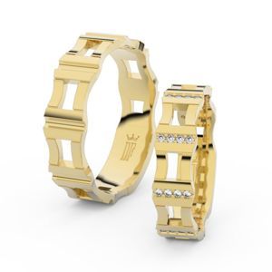 Zlatý dámský prsten DF 3084 ze žlutého zlata, s brilianty