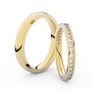 Zlatý dámský prsten DF 3893 ze žlutého zlata, s briliantem