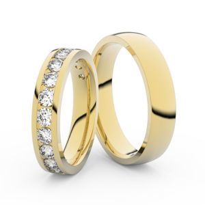 Snubní prsteny ze žlutého zlata s brilianty, pár - 3895