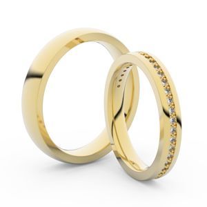 Zlatý dámský prsten DF 3896 ze žlutého zlata, s briliantem