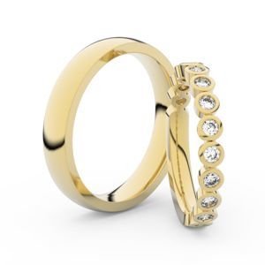 Snubní prsteny ze žlutého zlata s brilianty, pár - 3900
