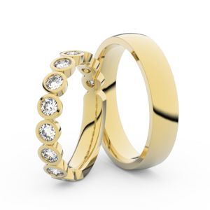 Snubní prsteny ze žlutého zlata s brilianty, pár - 3901