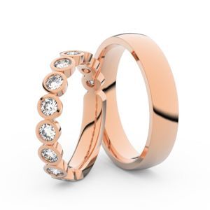 Zlatý dámský prsten DF 3901 z růžového zlata, s briliantem