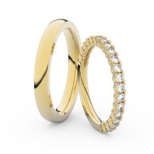 Zlatý dámský prsten DF 3902 ze žlutého zlata, s briliantem