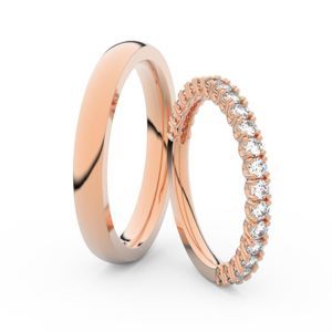 Zlatý dámský prsten DF 3902 z růžového zlata, s briliantem