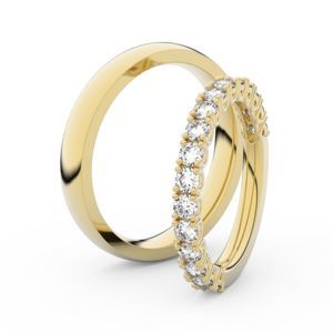 Snubní prsteny ze žlutého zlata s brilianty, pár - 3903