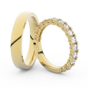 Snubní prsteny ze žlutého zlata s brilianty, pár - 3904
