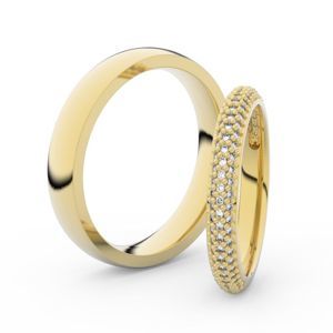 Snubní prsteny ze žlutého zlata s brilianty, pár - 3911