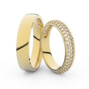 Snubní prsteny ze žlutého zlata s brilianty, pár - 3912