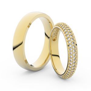 Zlatý dámský prsten DF 3918 ze žlutého zlata, s briliantem