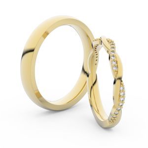 Snubní prsteny ze žlutého zlata s brilianty, pár - 3951