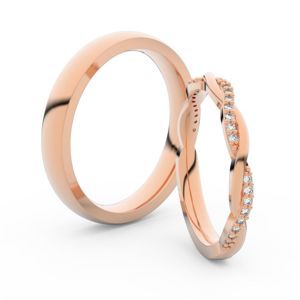 Zlatý dámský prsten DF 3951 z růžového zlata, s briliantem
