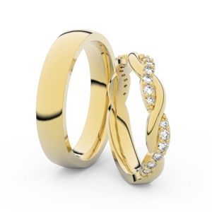 Snubní prsteny ze žlutého zlata s brilianty, pár - 3953