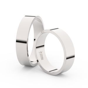 Snubní prsteny ze stříbra, 5 mm, plochý, pár - 1G50