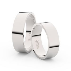 Snubní prsteny ze stříbra, 6 mm, plochý, pár - 1G60
