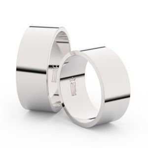 Snubní prsteny ze stříbra, 8 mm, plochý, pár - 1G80