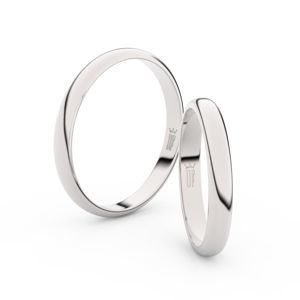 Snubní prsteny ze stříbra, 3 mm, půlkulatý, pár - 2A30