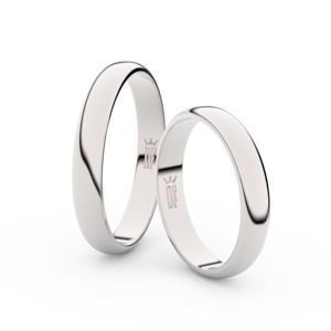 Snubní prsteny ze stříbra, 3.5 mm, půlkulatý, pár - 2B35