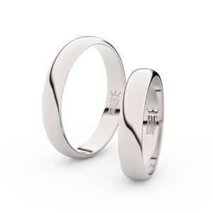 Snubní prsteny ze stříbra, 4 mm, půlkulatý, pár - 2C40