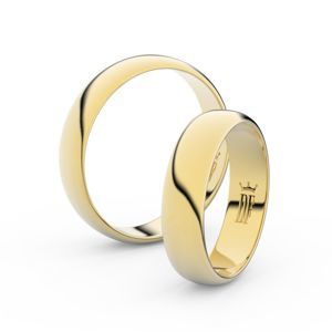 Snubní prsteny ze žlutého zlata, 4.7 mm, půlkulatý, pár - 2E50