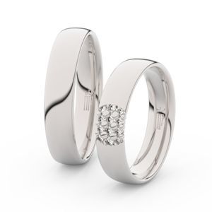 Snubní prsteny ze stříbra s brilianty, pár - 3021