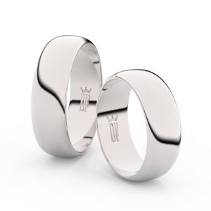 Snubní prsteny ze stříbra, 6.5 mm, půlkulatý, pár - 3B65