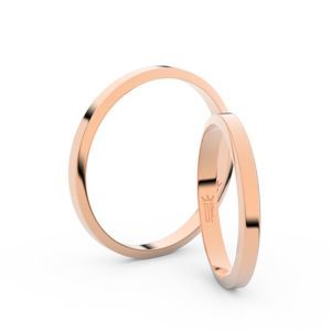 Zlatý snubní prsten FMR 2B35 z růžového zlata, bez kamene