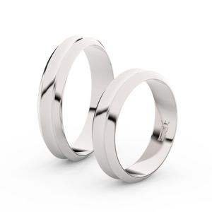Snubní prsteny ze stříbra, 4.8 mm, konkávní, pár - 4B45