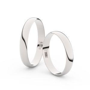 Snubní prsteny ze stříbra, 3.4 mm, půlkulatý, pár - 4C35