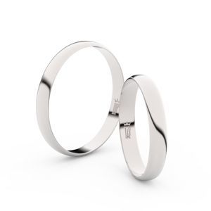 Snubní prsteny ze stříbra, 3 mm, půlkulatý, pár - 4D30
