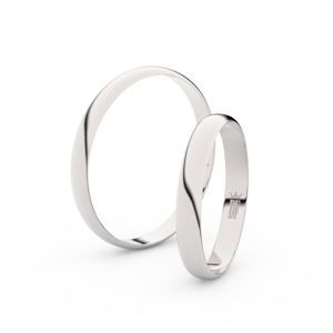 Snubní prsteny ze stříbra, půlkulatý, pár - 4E30