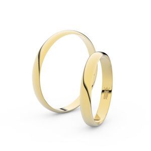 Snubní prsteny ze žlutého zlata, půlkulatý, pár - 4E30