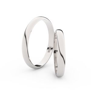 Snubní prsteny ze stříbra, 2.9 mm, půlkulatý, pár - 4F30