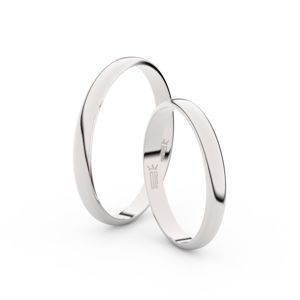 Snubní prsteny ze stříbra, 2.5 mm, půlkulatý, pár - 4G25