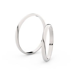 Snubní prsteny ze stříbra, 2 mm, půlkulatý, pár - 4H20