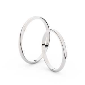 Snubní prsteny ze stříbra, 1.7 mm, půlkulatý, pár - 4I17