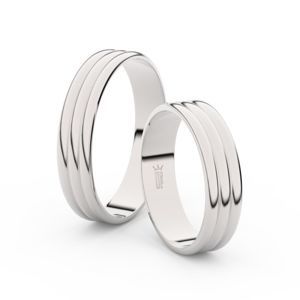 Snubní prsteny ze stříbra, 4.7 mm, trojvlnný, pár - 4J47