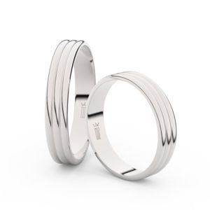 Snubní prsteny ze stříbra, 4 mm, trojvlnný, pár - 4K37