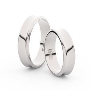 Snubní prsteny ze stříbra, 5 mm, konkávní, pár - 5A50
