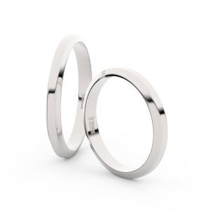 Snubní prsteny ze stříbra, 2.7 mm, lichoběžný, pár - 6A30