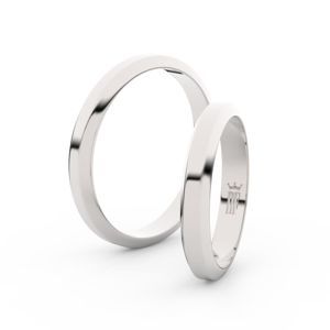 Snubní prsteny ze stříbra, 3.15 mm, lichoběžný, pár - 6B32