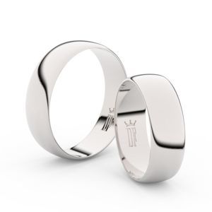 Snubní prsteny ze stříbra, 6 mm, půlkulatý, pár - 9A60