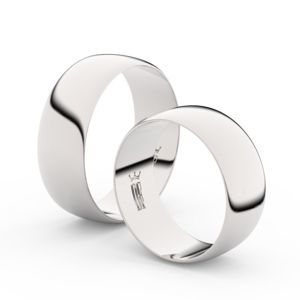 Snubní prsteny ze stříbra, 7.5 mm, půlkulatý, pár - 9B80