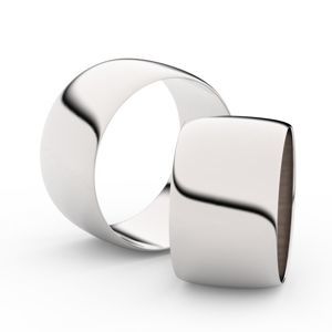 Snubní prsteny ze stříbra, 11 mm, půlkulatý, pár - 9C110