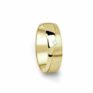 Zlatý dámský snubní prsten DF 01/D ze žlutého zlata, s briliantem 70