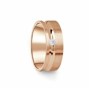 Zlatý dámský prsten DF 07/D z růžového zlata, s briliantem 61