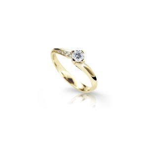 Zlatý zásnubní prsten DF 2101, žluté zlato, s briliantem 53