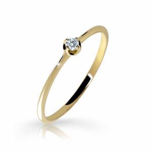 Zlatý zásnubní prsten DF 2931, žluté zlato, s briliantem 52