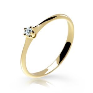 Zlatý zásnubní prsten DF 2940, žluté zlato, s briliantem 59